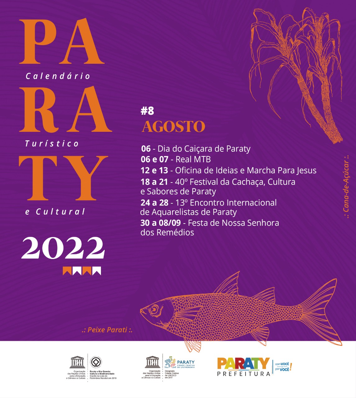 Acompanhe os eventos do Calendário Turístico e Cultural para o mês de Agosto!